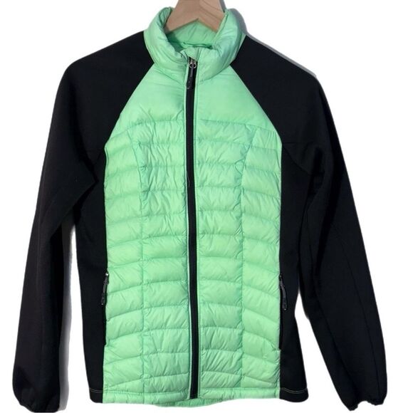 32 Degrees Heat Vibrant Green Puffer Jacket Women’s Small Black Green Full Zip. - Picture 1 of 10